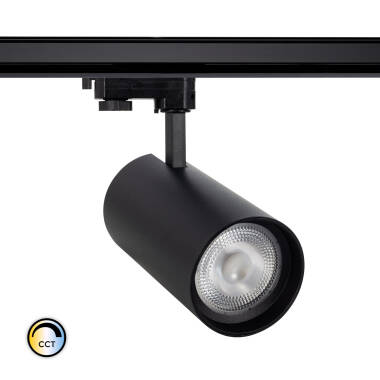 Foco LED d'Angelo Preto 30W CCT LIFUD com Óptica Variável para Carril Trifásico