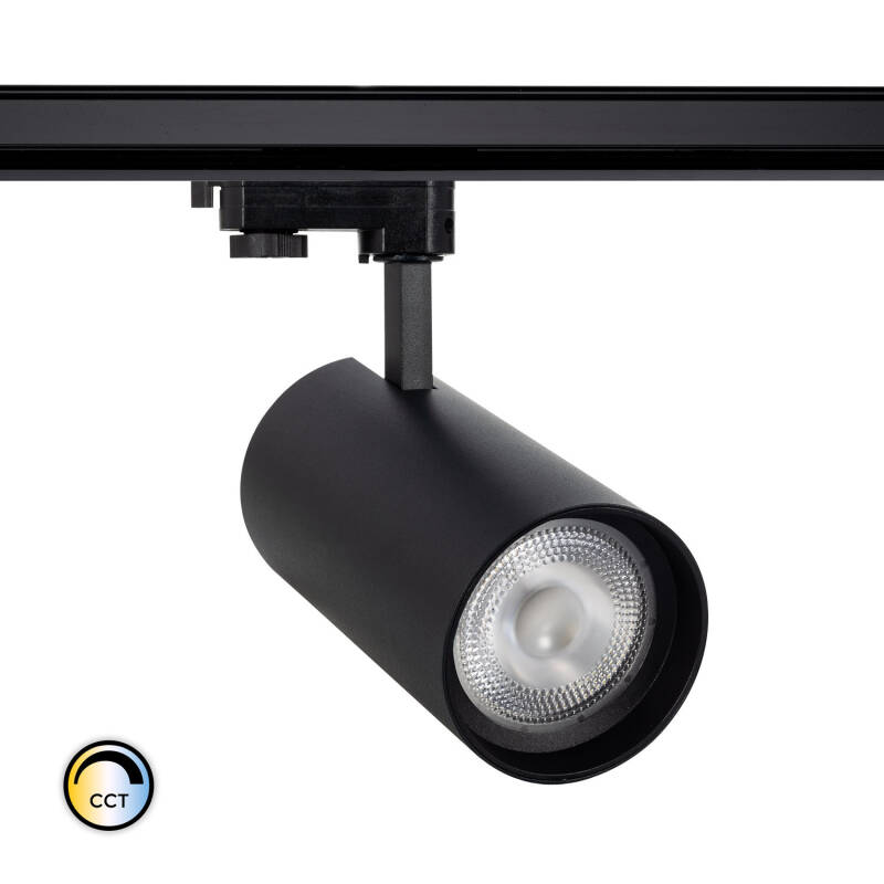 Producto de Foco Carril LED Trifásico 30W CCT d'Angelo PHILIPS Xitanium con Óptica Variable Negro