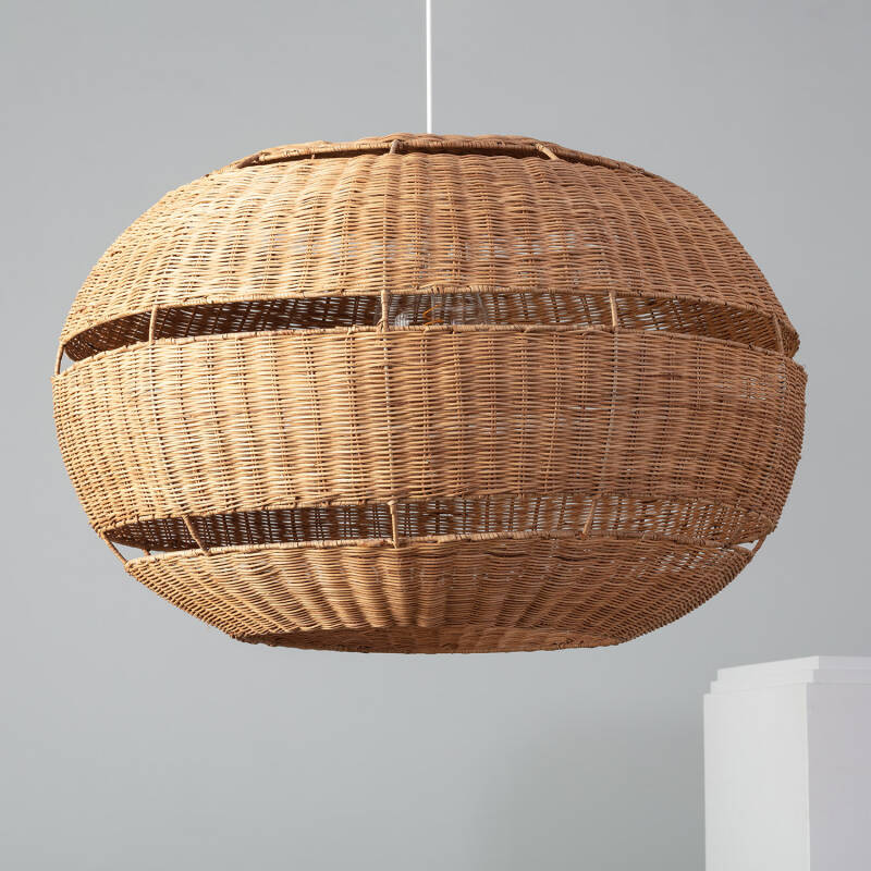 Produto de Candeeiro Suspenso Rattan Oblato Bulang Ø800 mm ILUZZIA 