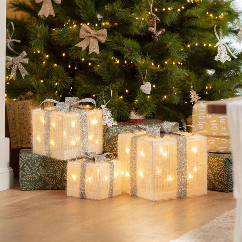 Produto de Pack 3 Caixas Presente de Natal LED Ribbon