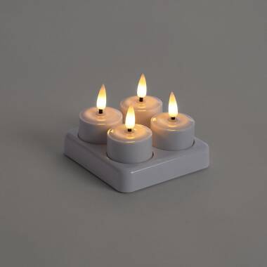 Producto de Pack 4 Velas LED Mini con Batería Recargable Base USB Hanly