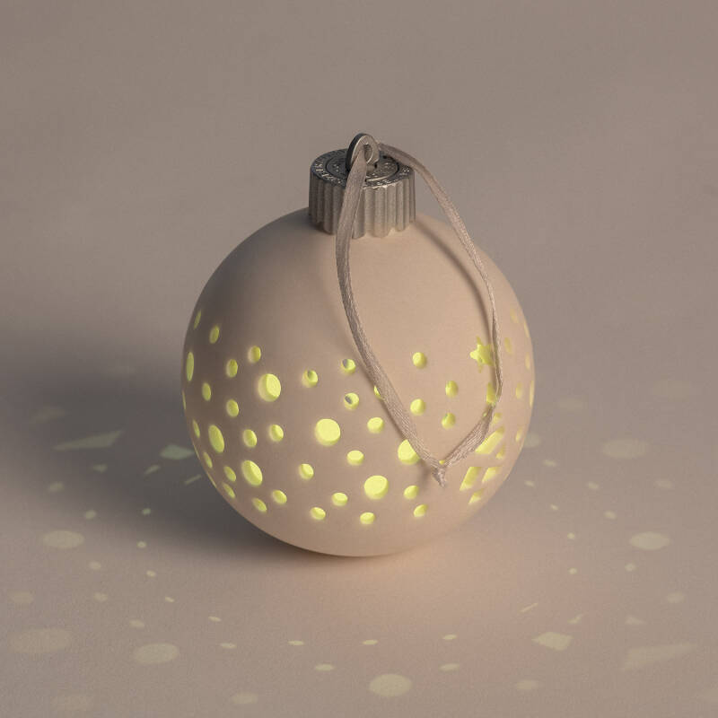 Produto de Bola Natal LED Porcelana com Bateria Estrela