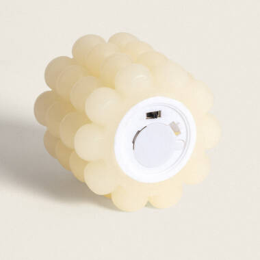 Produto de Vela LED Cera Natural Circular com Bateria 7.5 cm