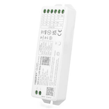Produto de Controlador Regulador LED WiFi 5 em 1 para fita Monocor/CCT/RGB/RGBW/RGBWW 12/24V DC MiBoxer