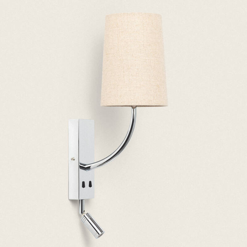 Producto de Lámpara de Pared con Luz de Lectura 2.5W Metal Silver-Teylo Conne