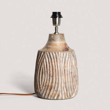 Base Candeeiro de Mesa Madeira Tanmay ILUZZIA Natural