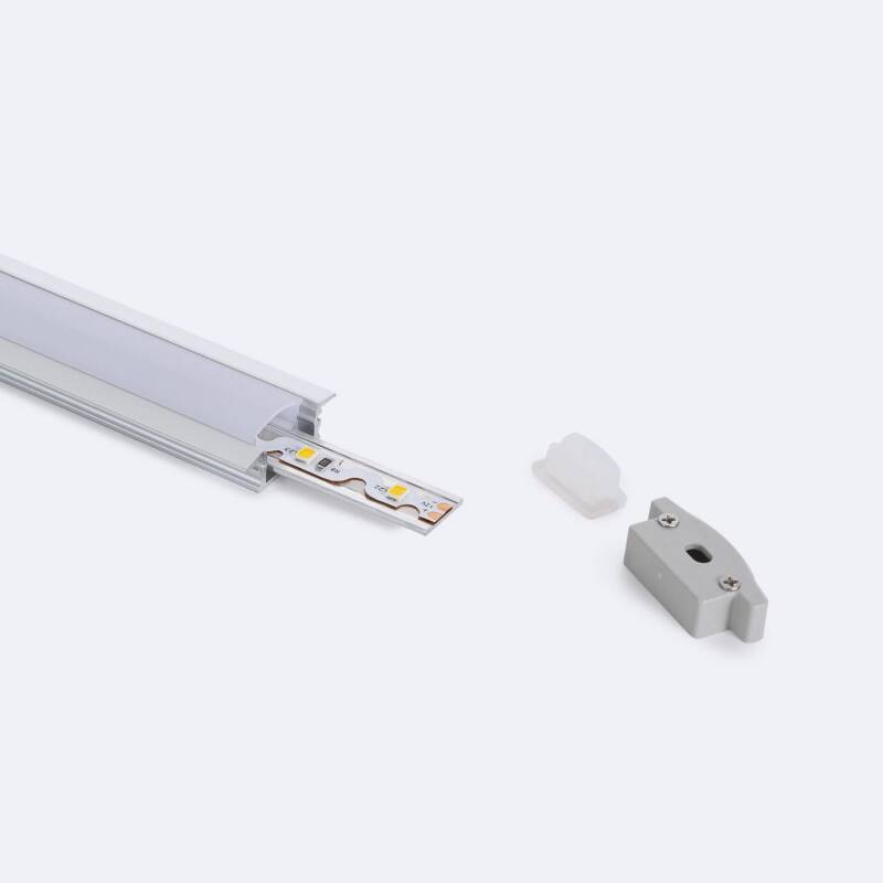 Producto de Perfil Aluminio Estanco IP65 Empotrable 2m para Tira LED hasta 8 mm