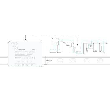 Produto de Interruptor WiFi Medidor de Energía SONOFF POWR3 25A