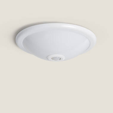 Plafón LED Techo 2x E27 Circular con Sensor de Movimiento PIR y Crepuscular Design