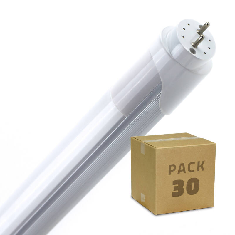 Producto de Tubo LED T8 G13 120 cm Aluminio Conexión un Lateral 18W 120lm/W Blanco Neutro (Pack 30 un)