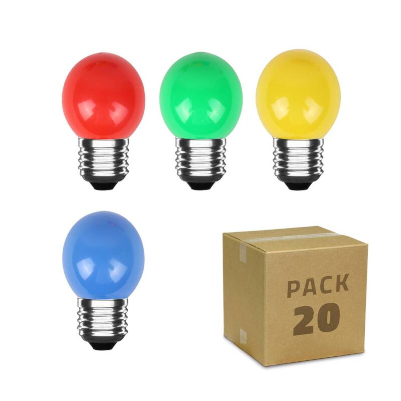 Produto de Pack 20 Lâmpadas LED E27 3W 300 lm G45 4 Cores 