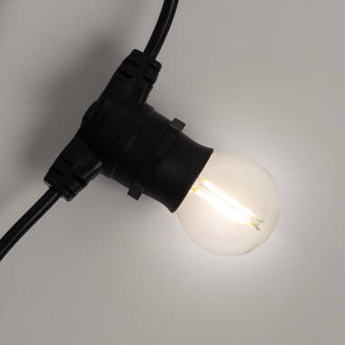 Producto de Kit Guirnalda Luces Exterior IP44 5m Negro + 5 Bombillas Filamento LED B22 2W G45