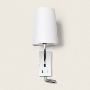 Producto de Lámpara de Pared con Luz de Lectura 2.5W Metal Silver-Teylo Conne