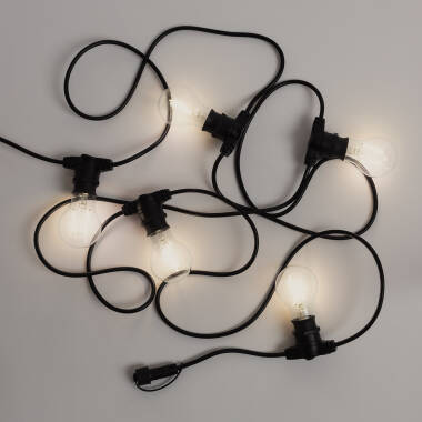 Producto de Kit Guirnalda Luces Exterior IP44 5m Negro + 5 Bombillas Filamento LED B22 2W A60