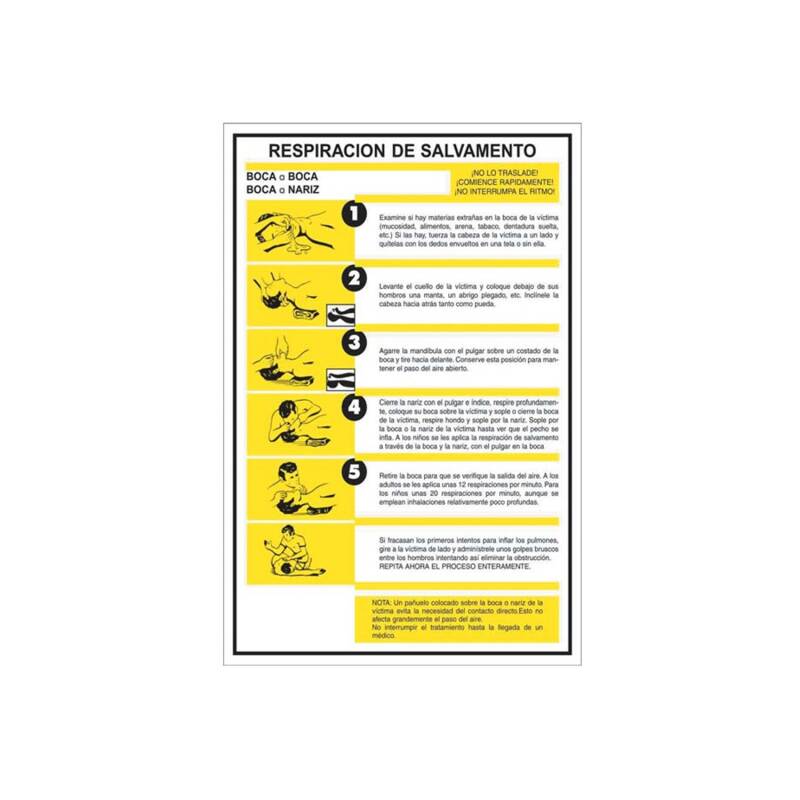 Producto de Pack 6 Unidades Cartel PVC Primeros Auxilios - Respiración de Salvamento CATU AP223S