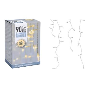 Cortina de Guirlanda LED exterior luz 3m transparente 2700K