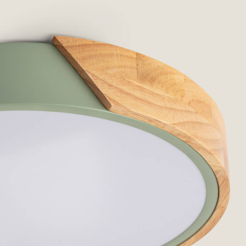 Producto de Plafón LED 18W Circular Madera Ø320 mm CCT Seleccionable Semi-Dari 