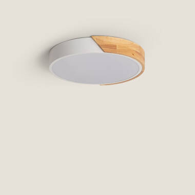 Plafón LED 18W Circular Madera Ø320 mm CCT Seleccionable Semi-Dari