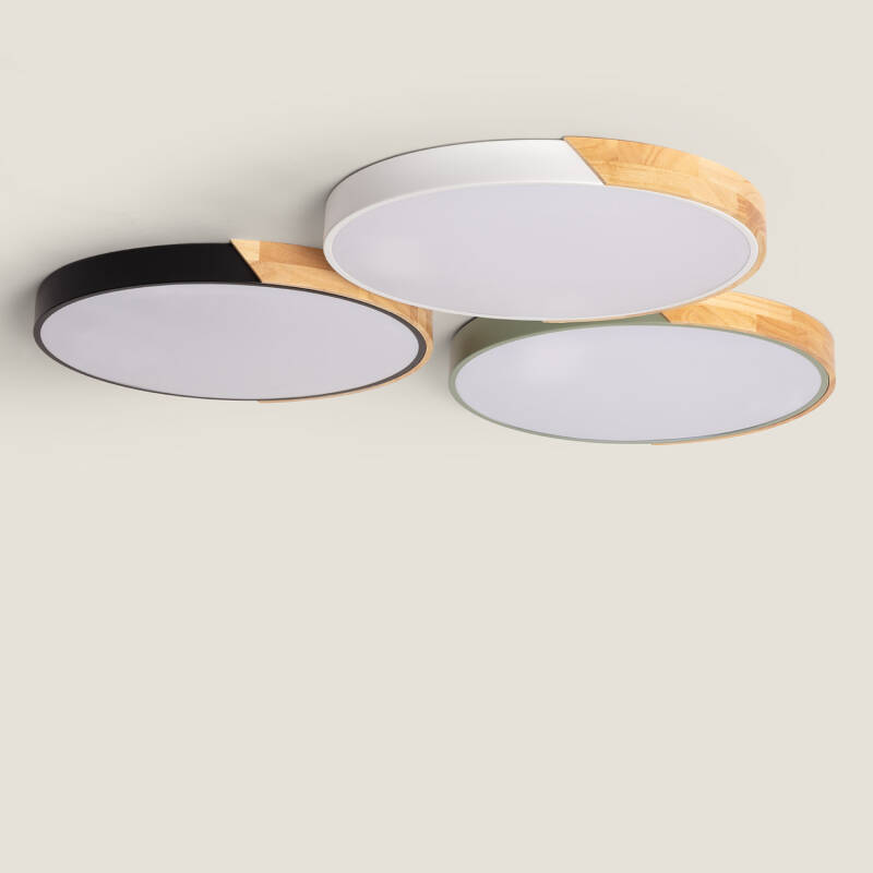 Producto de Plafón LED 36W Circular Madera Ø500 mm CCT Seleccionable Semi-Dari