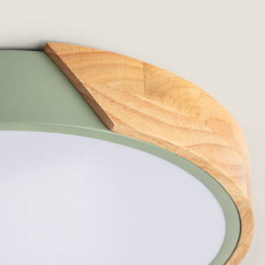 Producto de Plafón LED 36W Circular Madera Ø500 mm CCT Seleccionable Semi-Dari