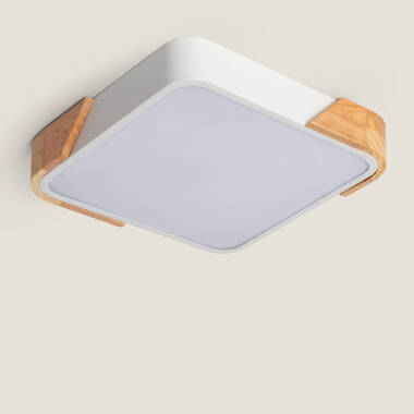 Plafón LED 18W Cuadrado Madera 325x325 mm CCT Seleccionable Semi-Dari