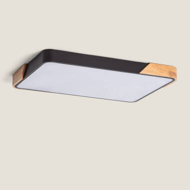 Plafón LED 30W Rectangular Madera y Metal 625x425 mm CCT Seleccionable Semi-Dari