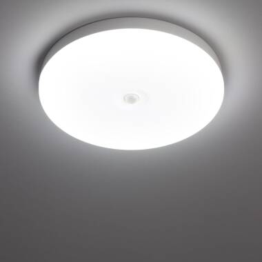 Produto de Plafon LED 18W Circular Ø290 mm No Flicker com Sensor de Movimento PIR e Crepuscular