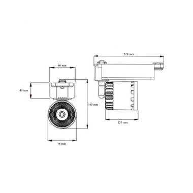 Producto de Foco Carril LED Trifásico 20W CREE Cannon Blanco UGR19