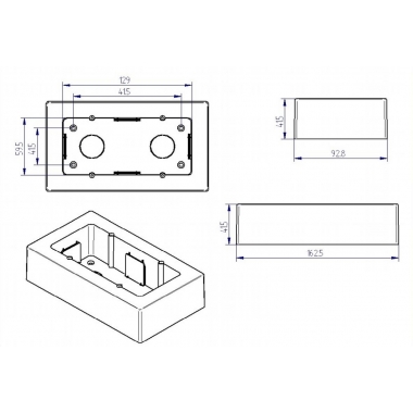 Producto de Caja de Mecanismos Universal de Superficie 161x92x42 mm  