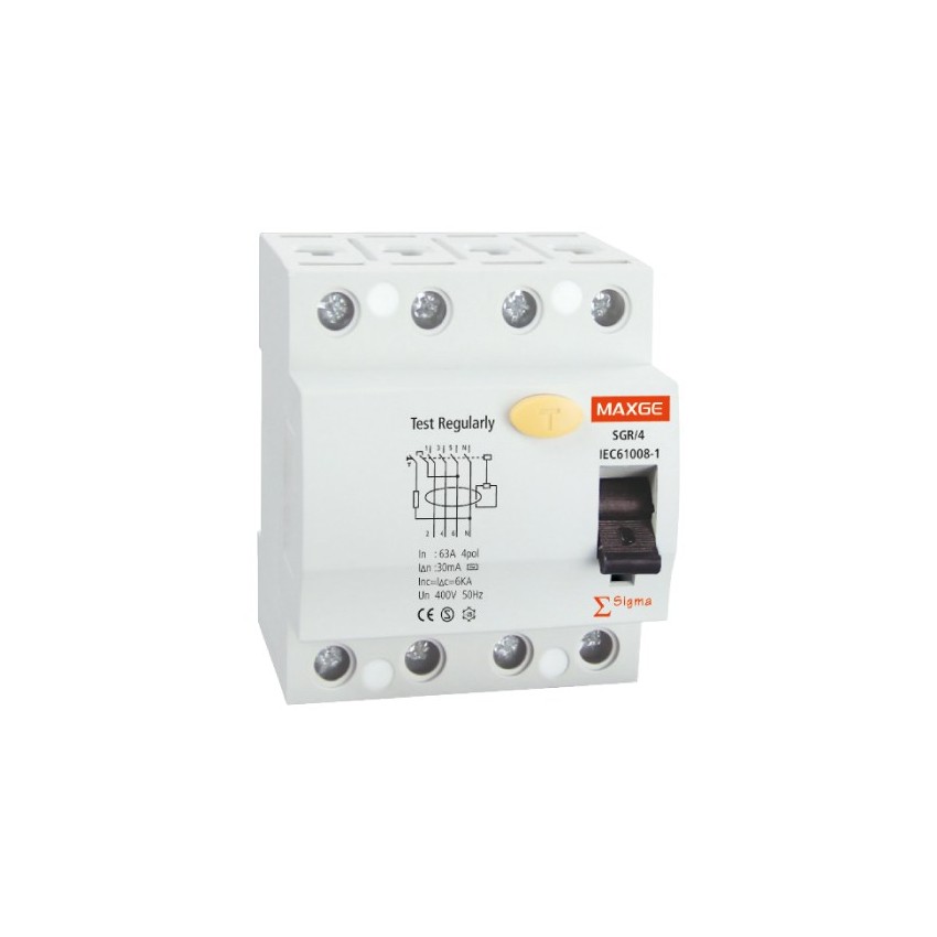 Interruptor Diferencial Industrial MAXGE 4P-40A-30mA-Clase AC-10kA