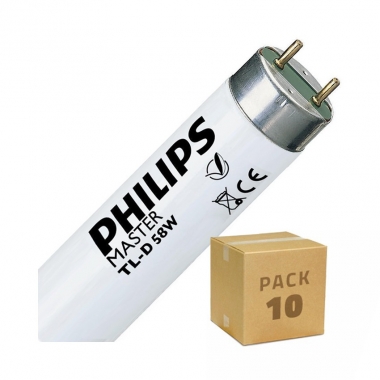 Pack Tubo Fluorescente Regulável PHILIPS T8 G13 150 cm Conexão Bi-Lateral 58W (10un)
