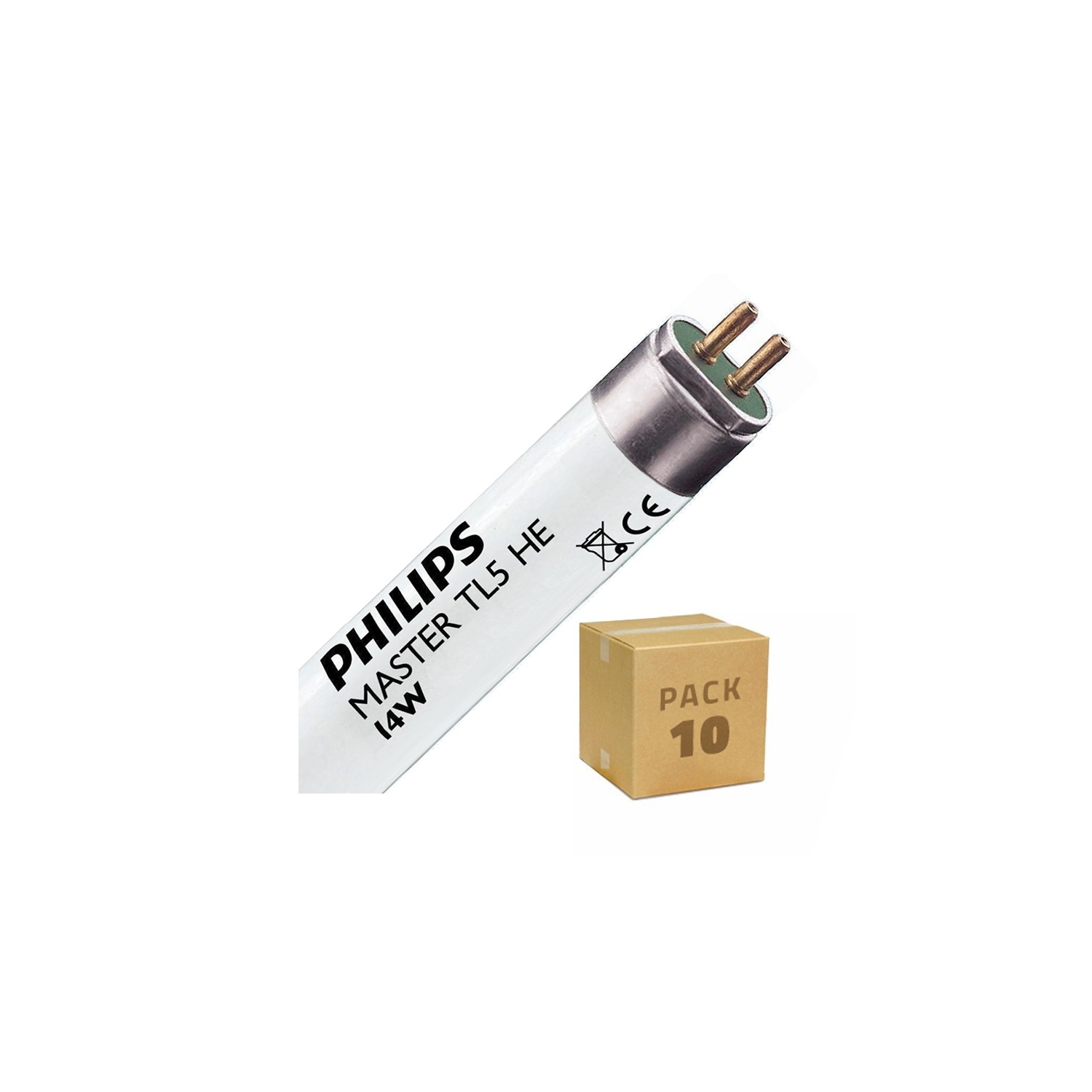 Producto de Pack Tubo Fluorescente Regulable PHILIPS T5 HE 55 cm Conexión dos Laterales 14W (10 un) 
