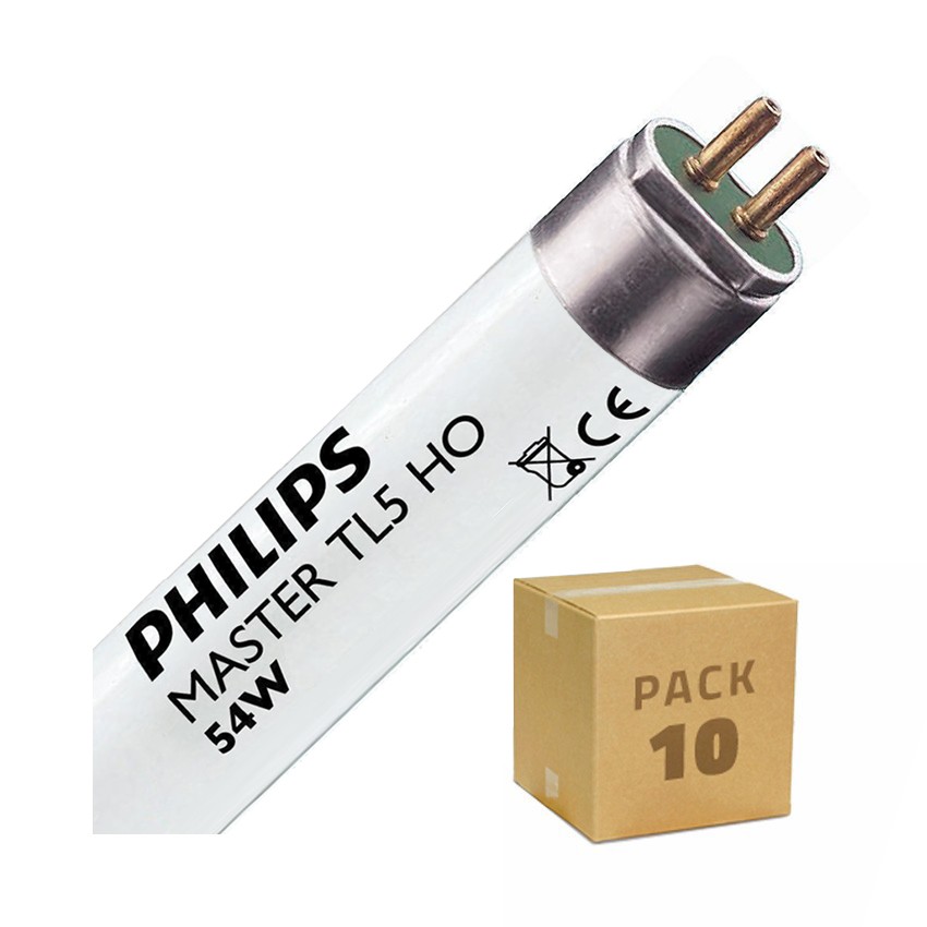Pack Tubo Fluorescente Regulable PHILIPS T5 HO 115 cm Conexión dos Laterales 54W (10 un) 