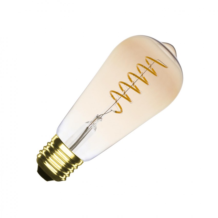 Producto de Bombilla Filamento LED E27 4W 200 lm Regulable ST64 Espiral Gold    								