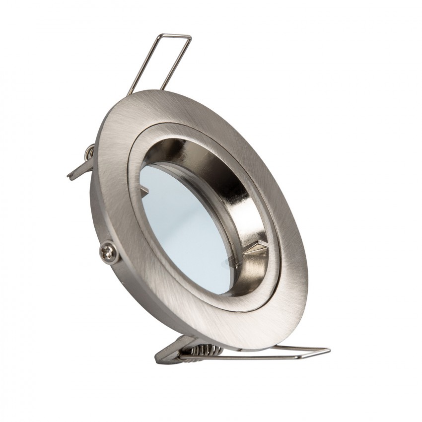 Aro Downlight Circular Plata para Bombilla LED GU10 / GU5.3 Corte Ø 65 mm