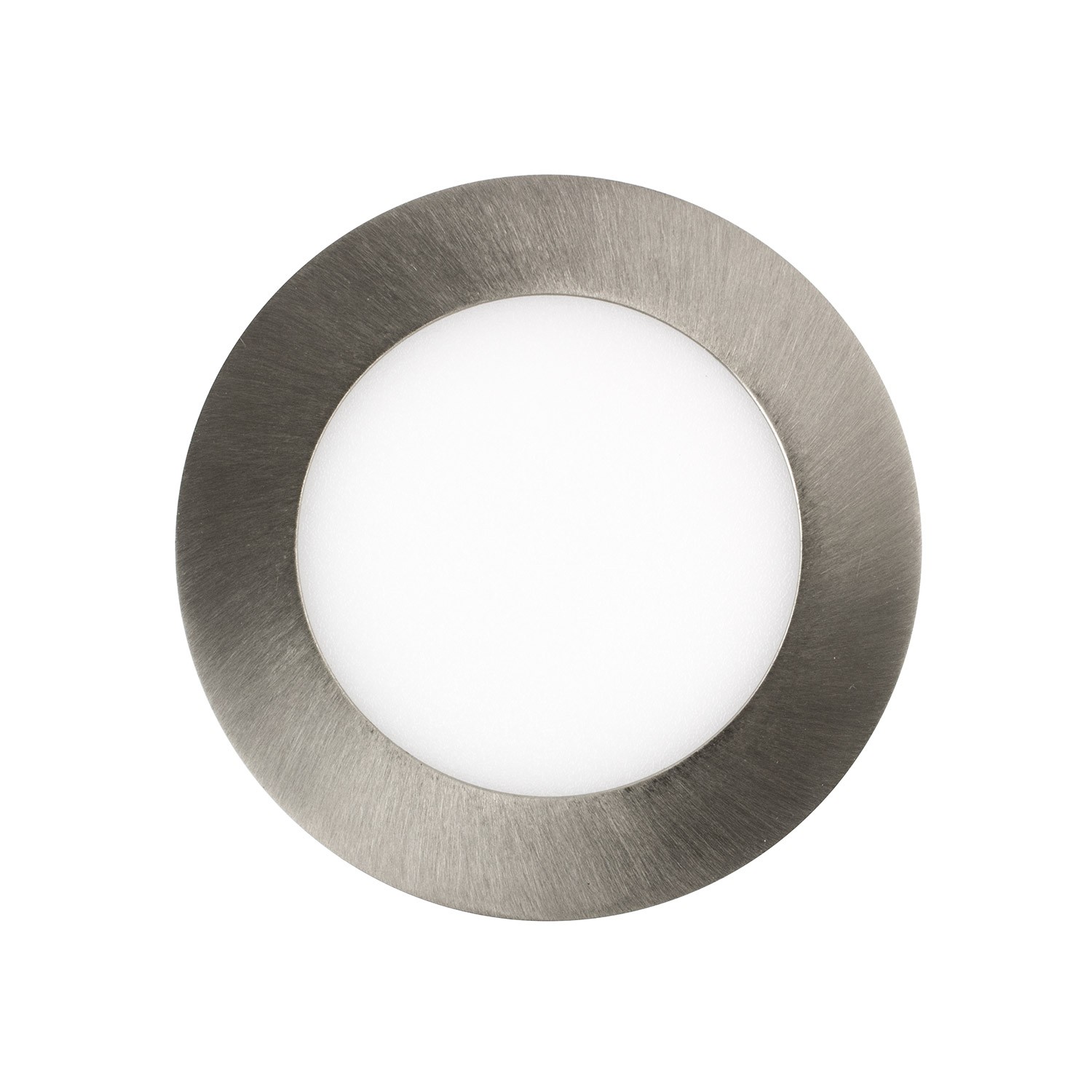 Placa LED Circular SuperSlim 6W Marco Plata Downlight LED Blanco Cálido 2800K-3200K efectoLED 