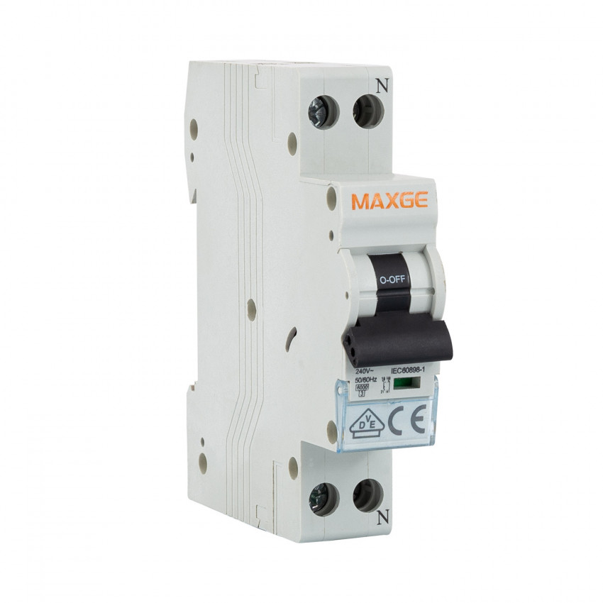 Producto de Interruptor Magnetotérmico Residencial DPN 1P+N 6-32A 6kA Curva C MAXGE Alpha+