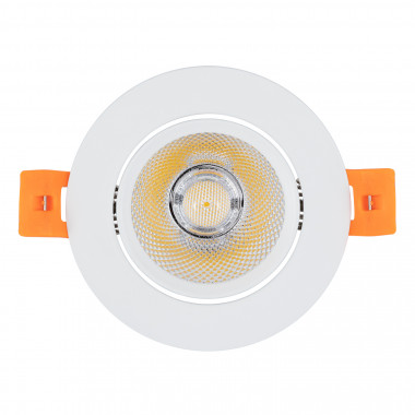 Produto de Foco Downlight LED 7W COB Direccionável Circular Branco Corte Ø 70 mm No Flicker 
