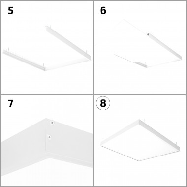 Producto de Panel LED 60x60 cm 40W 4000lm Microprismático (UGR17) LIFUD + Kit de Superficie