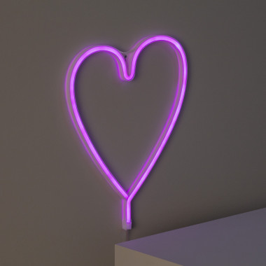 Neon LED Heart com Bateria