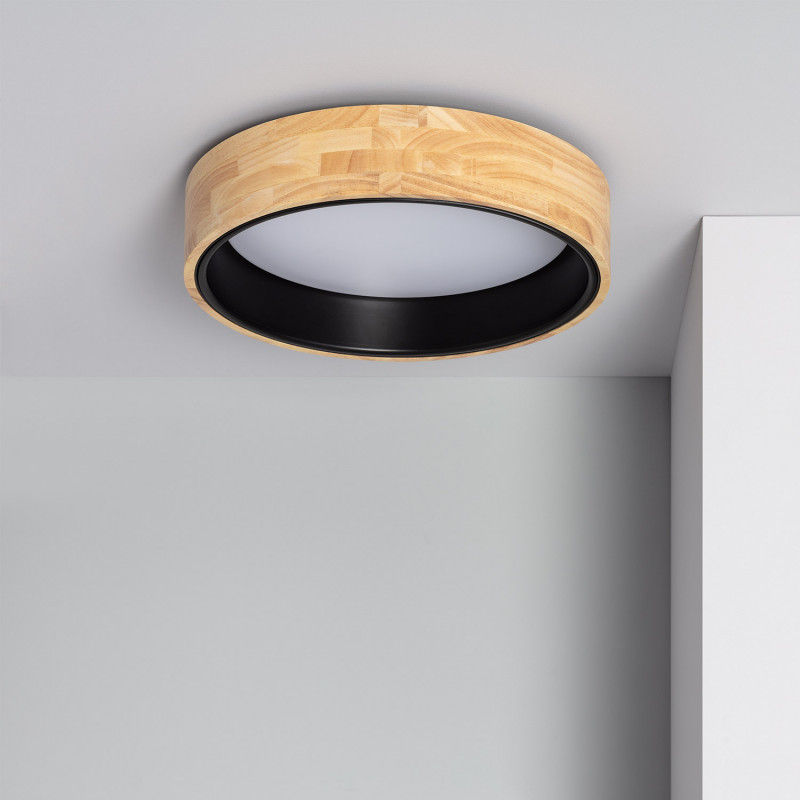 Plafón LED 15W Circular Madera Ø370 mm CCT Seleccionable Dari