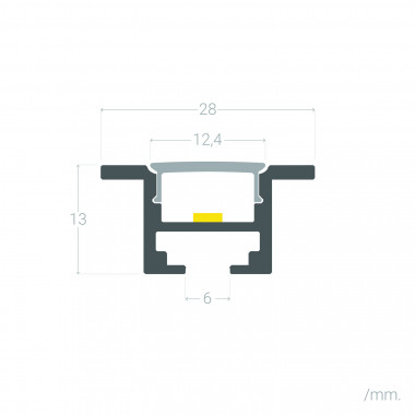 Produto de Perfil de Aluminio Encastrável para Teto com Clips para Fitas LED Até 12 mm