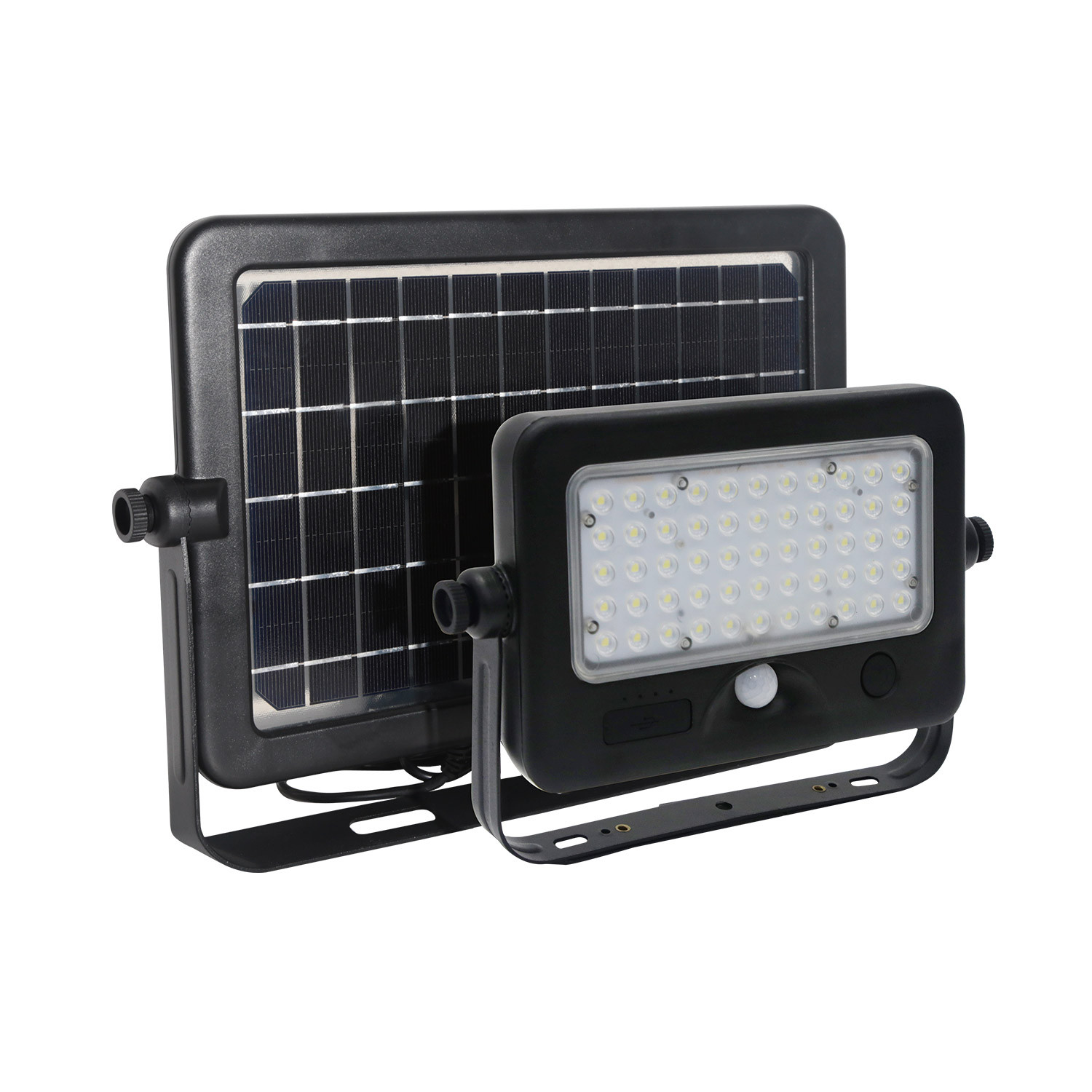 Foco LED Solar 10W con de Movimiento PIR y Crepuscular Panel por - efectoLED