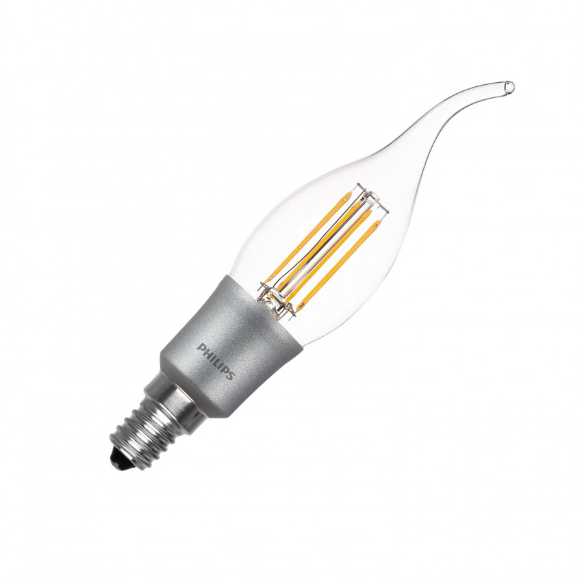 Produto de Lâmpada LED E14 BA38 Regulável Filamento PHILIPS Candle 5W