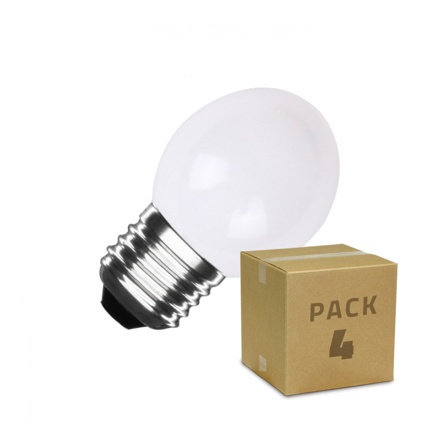 Pack de 4 Lámpadas LED E27 G45 3W Brancas