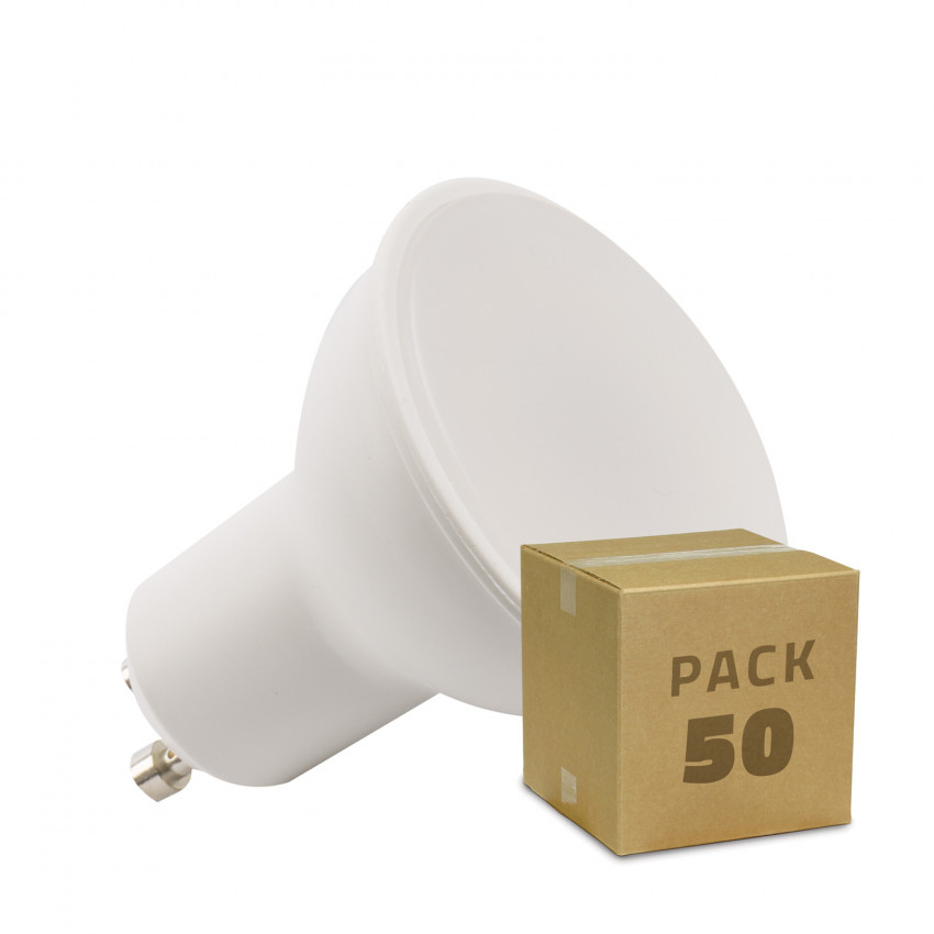 Caixa de 50 Lâmpadas LED GU10 S11 120º 7W Branco Quente