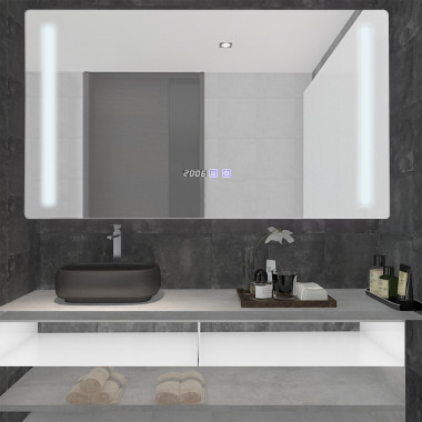 SONNI Espejo Baño con Luz Antivaho y Interruptor Táctil 60x80 cm Espejo de  Baño con Luz