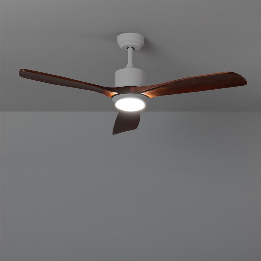 Ventoinha de Tecto LED Forest CCT Seleccionável 15W Madeira
