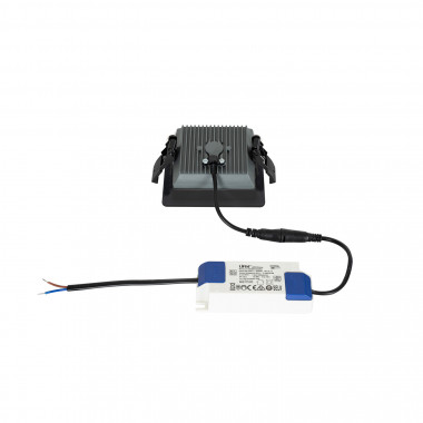 Producto de Downlight LED 10W SAMSUNG New Aero Slim Cuadrado 130 lm/W Microprismático (UGR17) LIFUD Negro Corte 85x85 mm