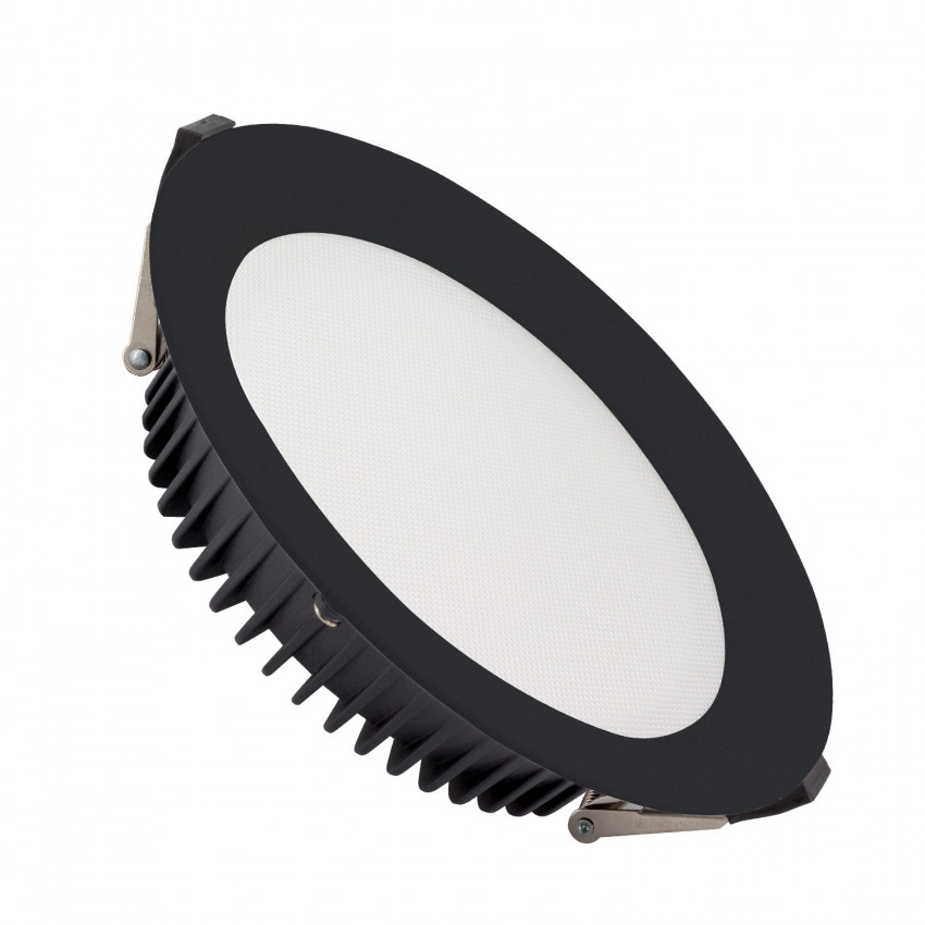 Downlight LED 40W SAMSUNG New Aero Slim 130 lm/W Microprismático (UGR17) LIFUD Negro Corte Ø 200 mm